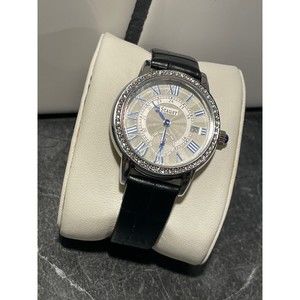 Stauer Dress Watch With Black Leather Band - New Battery